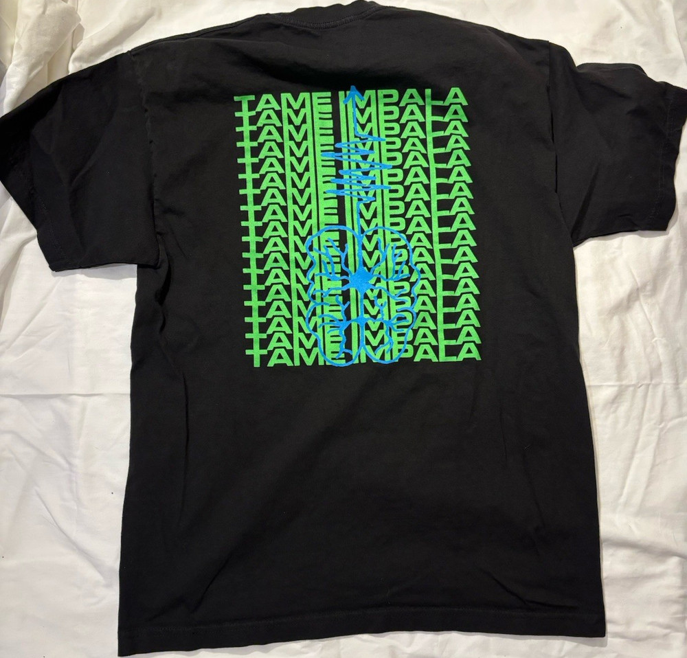 Tame Impala Slow Rush Tour Black Graphic Men's T-Shirt Size L