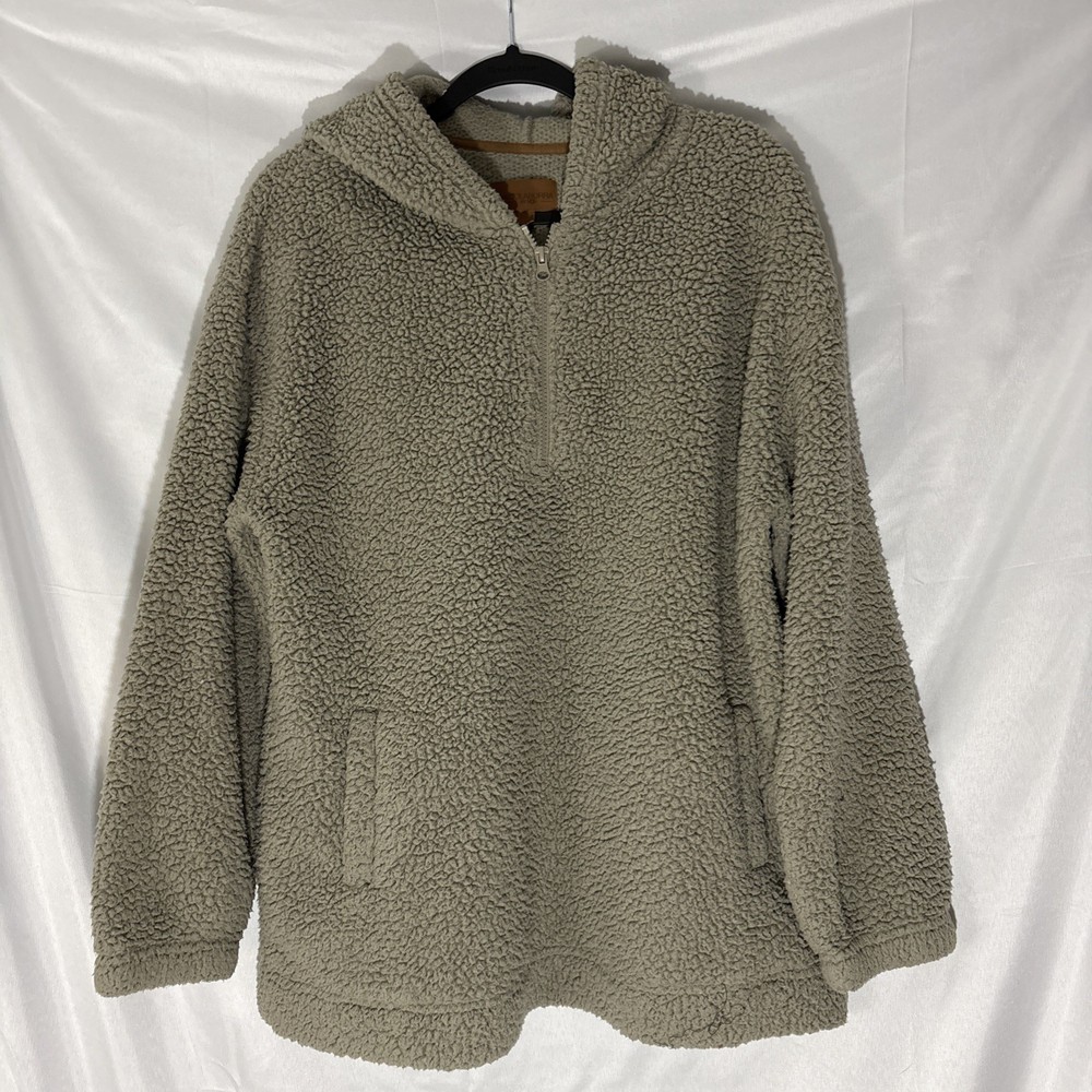 Koolaburra by UGG Women's Large Hooded Pullover 1/4 Zip Sherpa Fleece