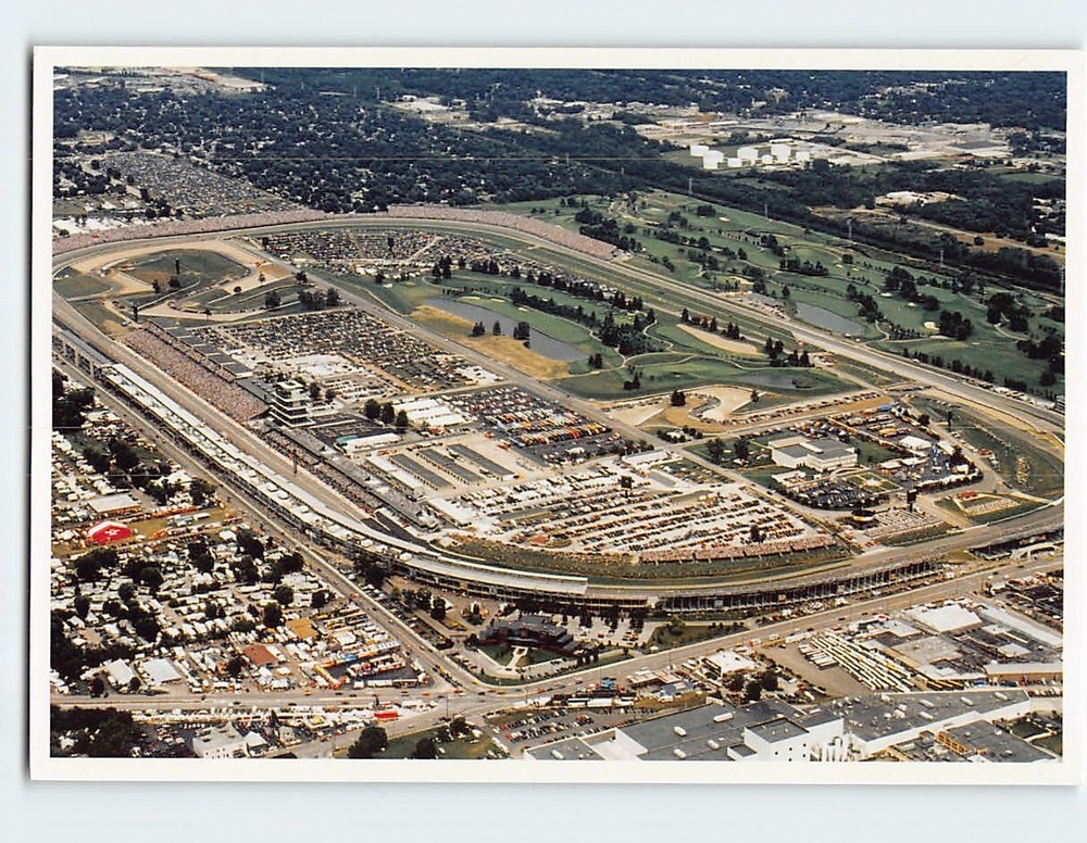 Postcard Aerial View Indianapolis Motor Speedway Indianapolis Indiana USA