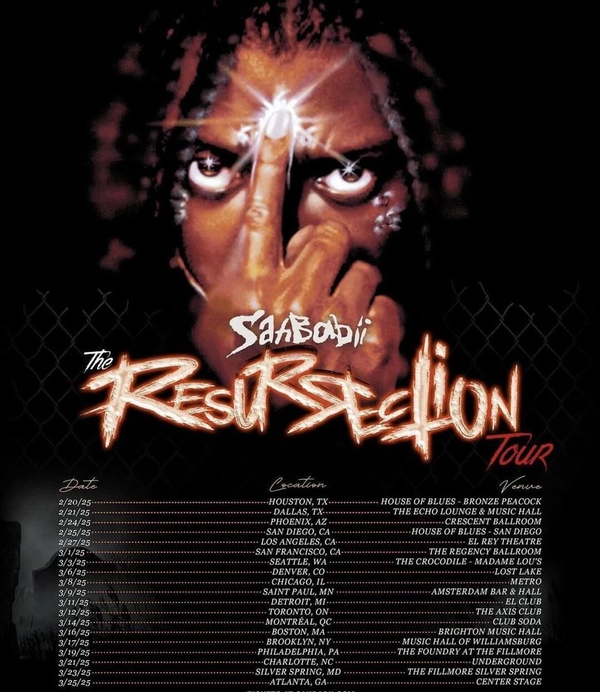 SahBabii The Resurrection Tour 2025 Dates with Exclusive Fan Gifts and Home Decor Poster