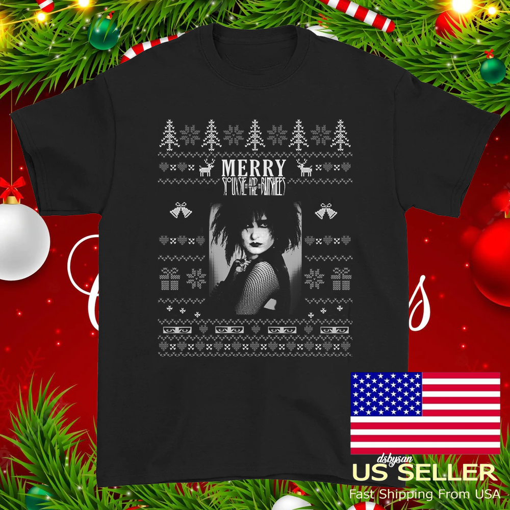 MERRY CHRISTMAS Siouxsie and the Banshees band black T-shirt XX521