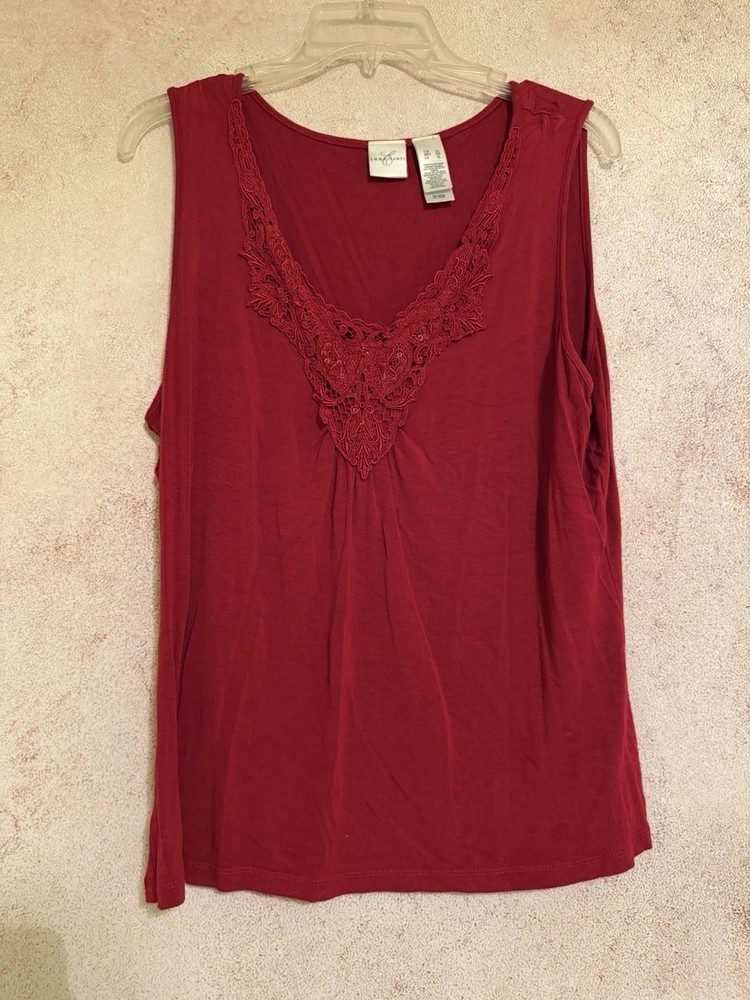 Women’s Red Emma James V Neck Tank Top Size XL