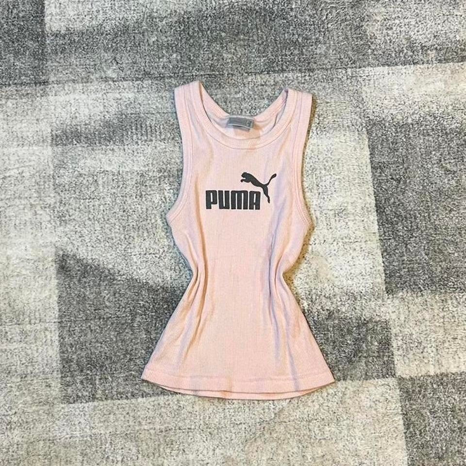Pink vintage Y2K women's babydoll sizes stretchy Puma tank top Size S