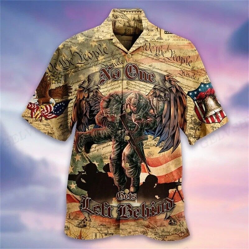 Mens 3D Guitar Print Casual Hawaiian Shirts Stylish Beachwear for Men Summer Fashion Top