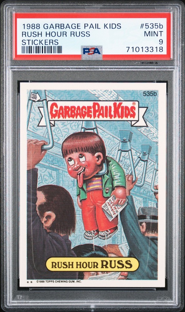 1988 Topps Garbage Pail Kids Series 13 OS13 RUSH HOUR RUSS 535b PSA 9 Mint Card