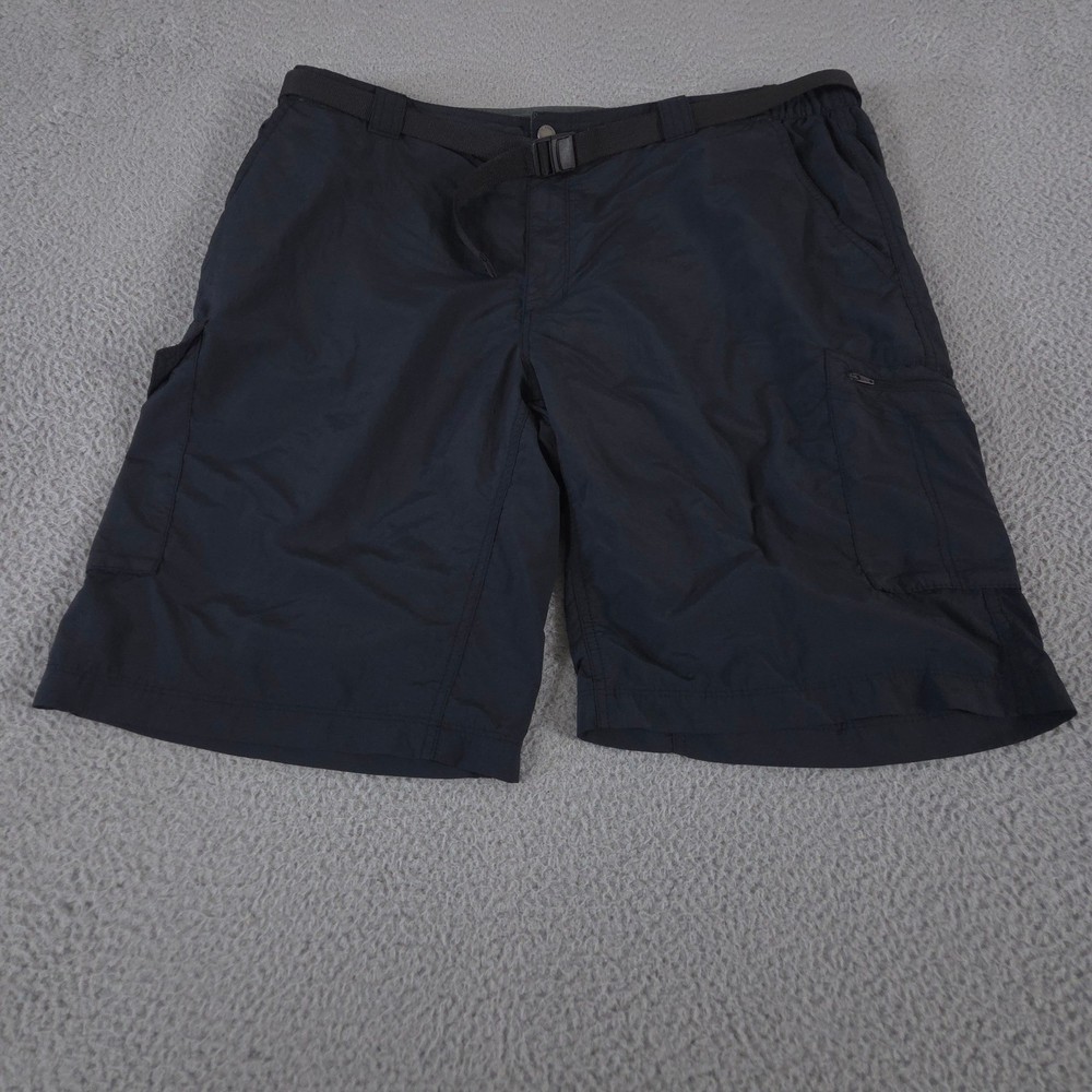 Columbia Shorts Mens 42 Black Silver Ridge Cargo Nylon Hiking Fishing Outdoor