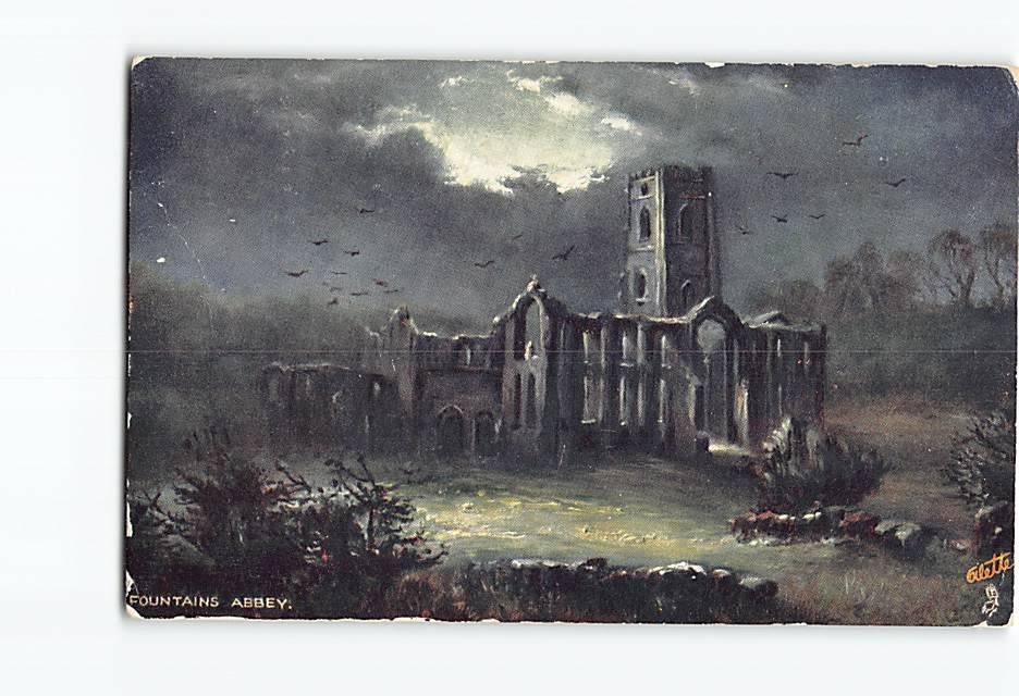 Postcard Fountains Abbey North Yorkshire England