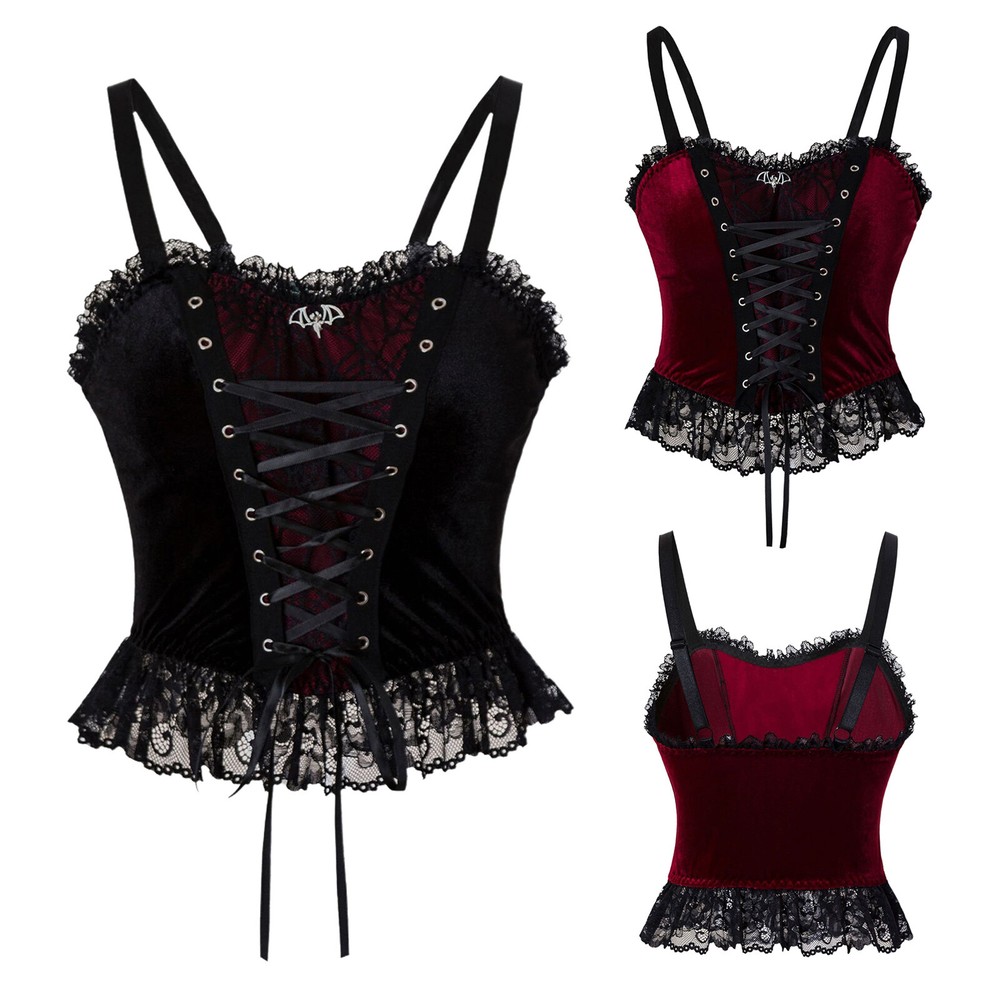 Steampunk Gothic Corset Bustier Blouse for Women Evening Casual Wear