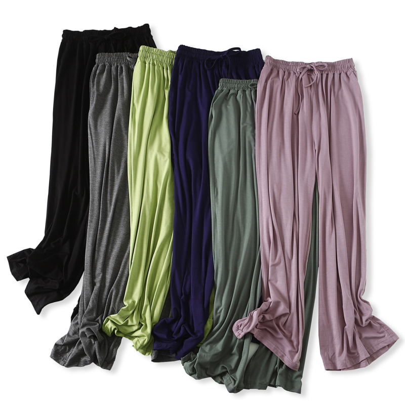 Spring Summer Women's Wide Leg Modal Flared Pants Casual Thin Comfort