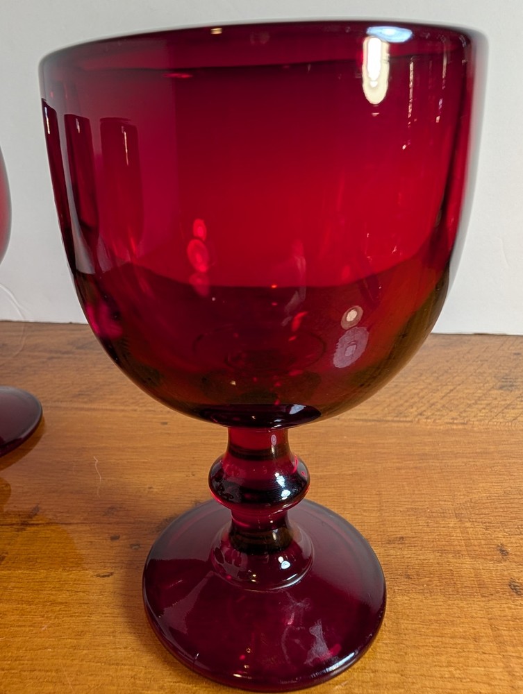 Water Goblets Ruby Red Hoffman House/(4) Imperial Glass/Ohio