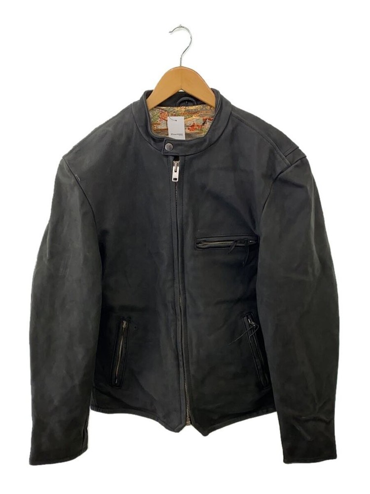 Degner Black Cowhide Leather Blouson Jacket Plain Style 1306