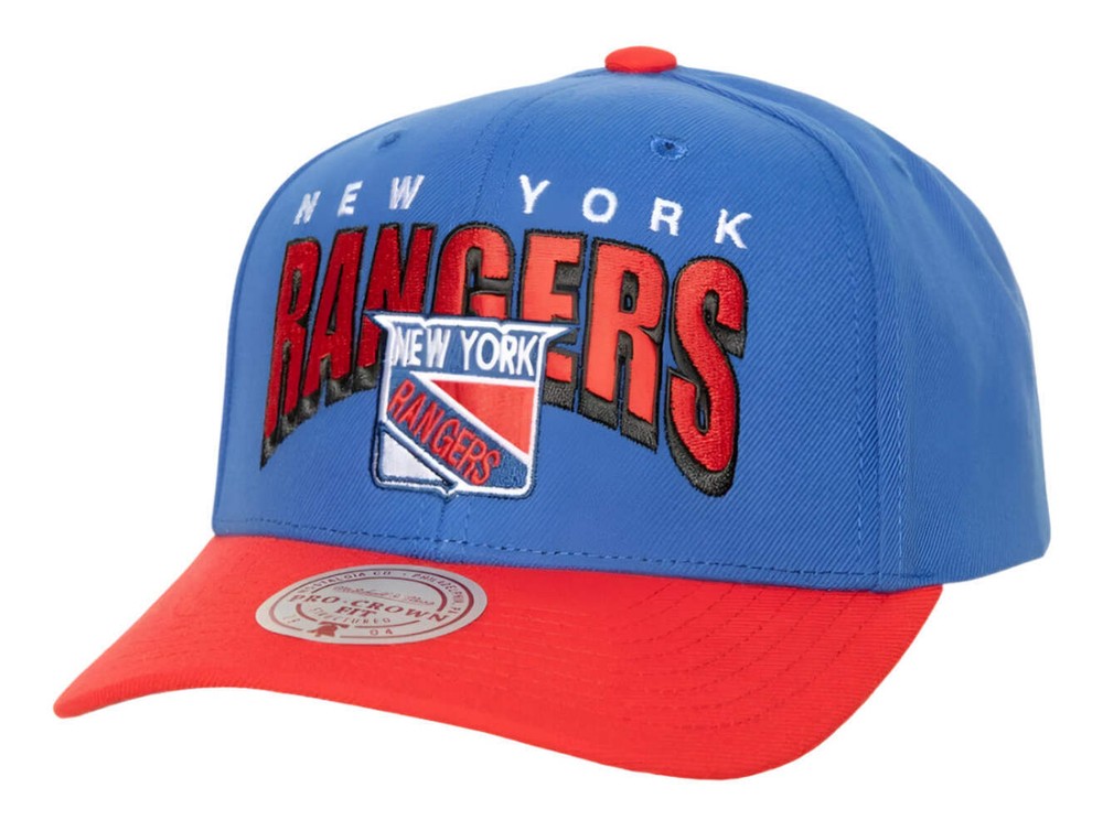 Mitchell & Ness Blue New York Rangers Boom Text Pro Vintage Snapback
