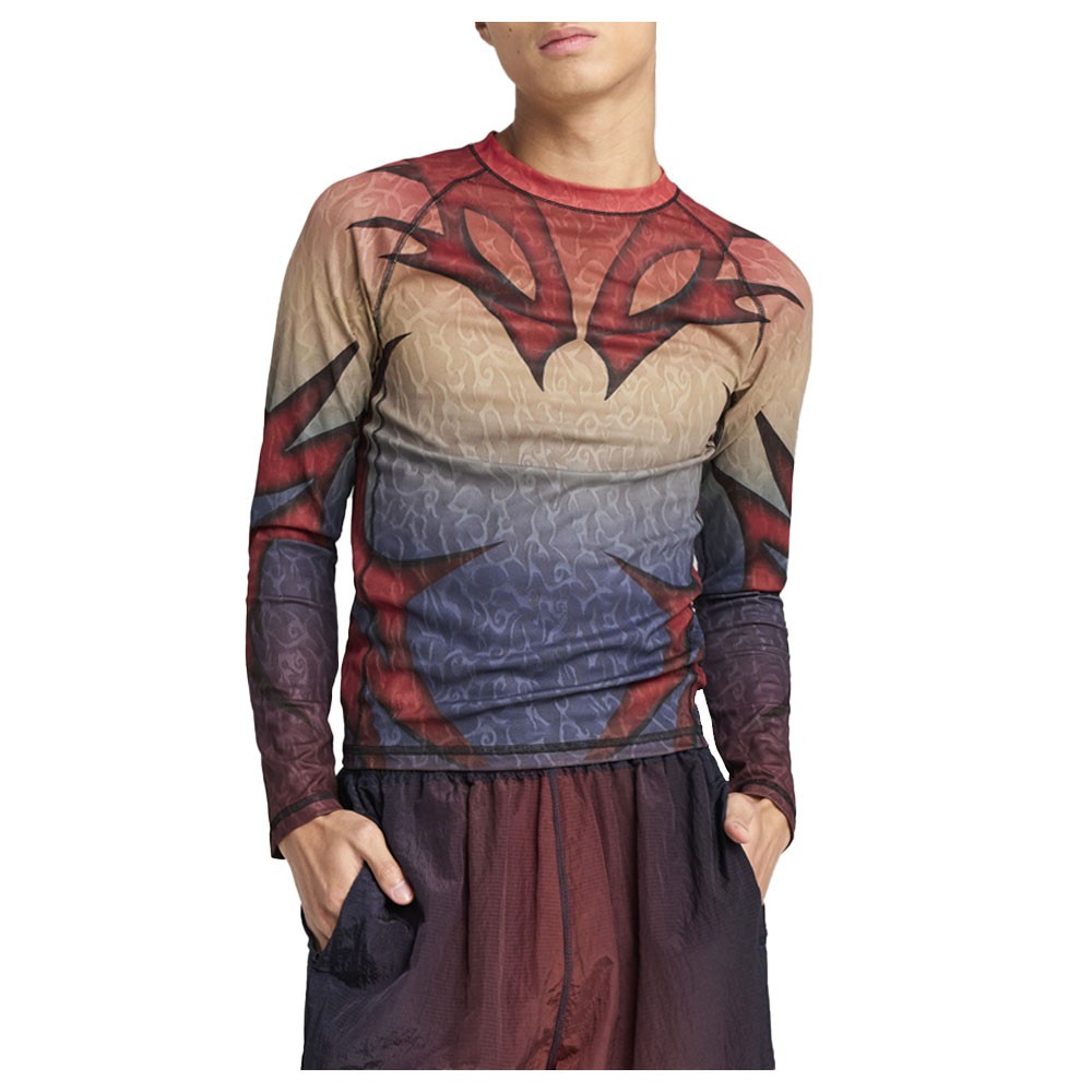 PUMA Aries Graphics Crew Neck Long Sleeve T-Shirt Mens Beige, Blue, Red Casual T