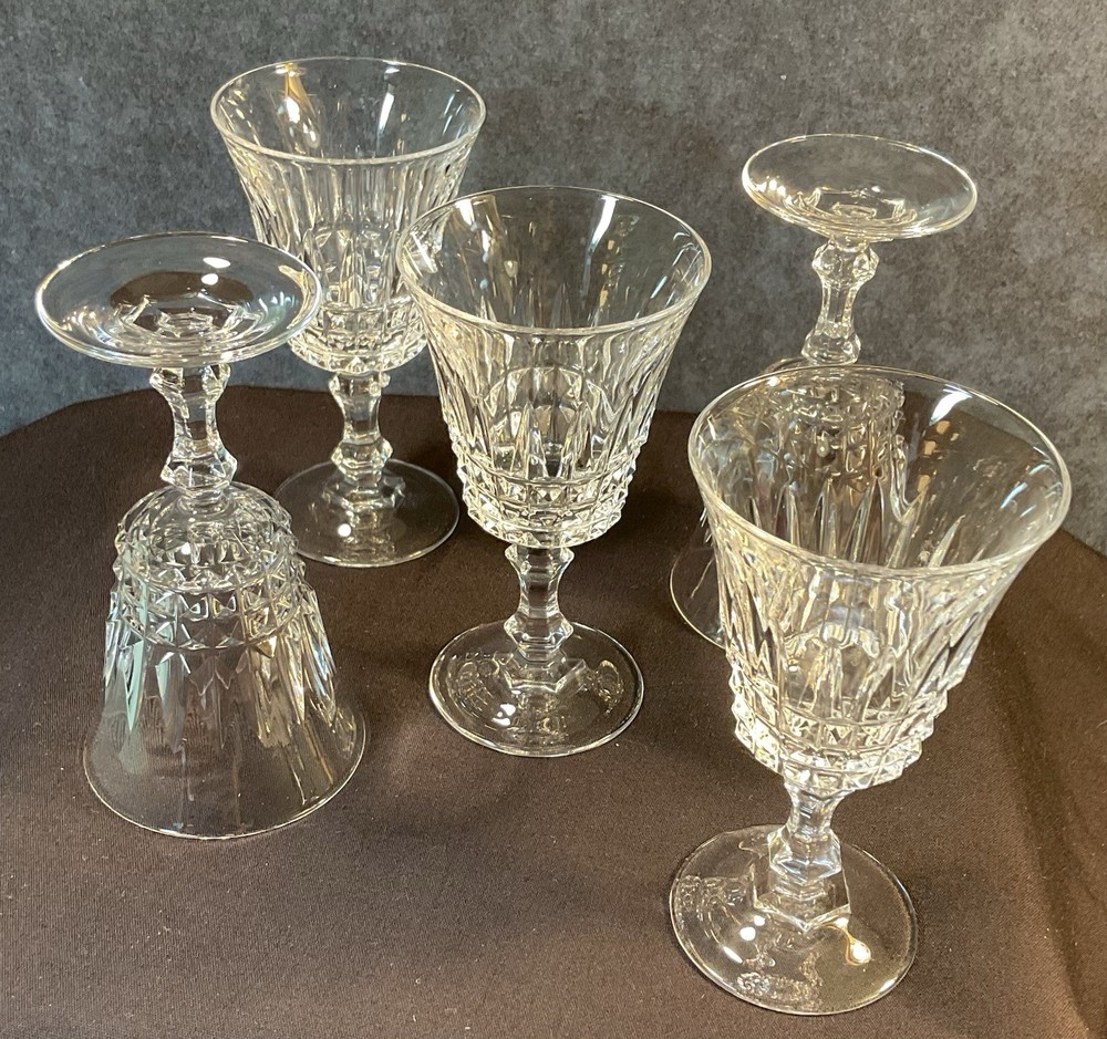 Retired Tuilleries Villandry 5 Crystal Cordial Glasses Cristal D'Arques-Durand