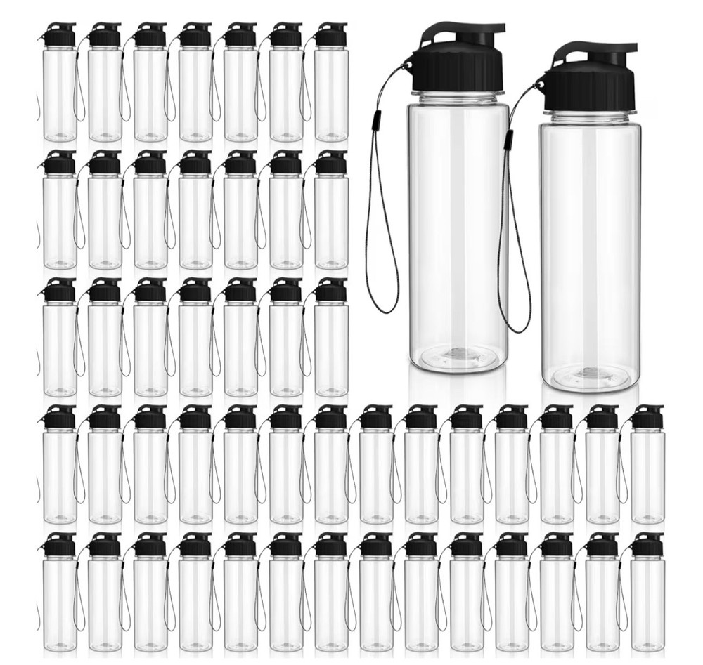 50 Pieces Plastic Water Bottle Bulk 17 oz Sports Adults Reusable Large