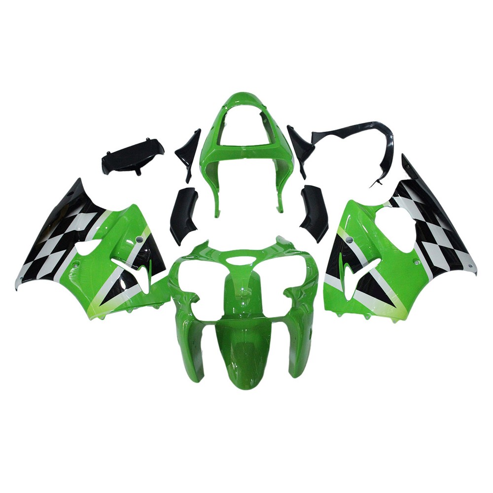 Green Black Fairing Kit for 2000-2002 Kawasaki Ninja ZX6R 636 Injection Bodywork