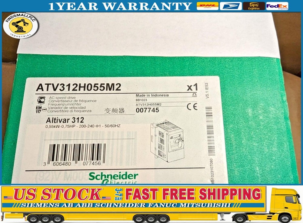 Schneider Electric ATV312H055M2 Variable speed drive, .75HP, Single Phase, NEW