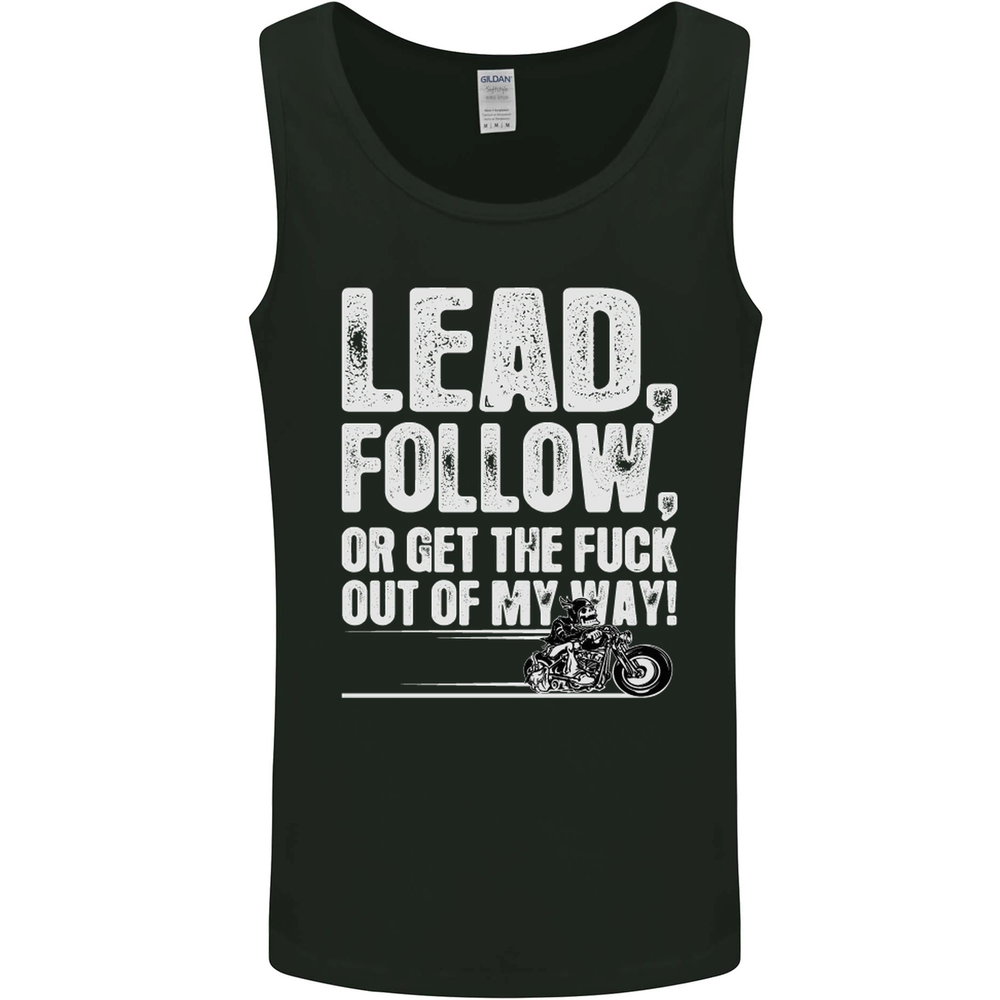 Get out of My Way Funny Biker Motorcycle Mens Vest Tank Top