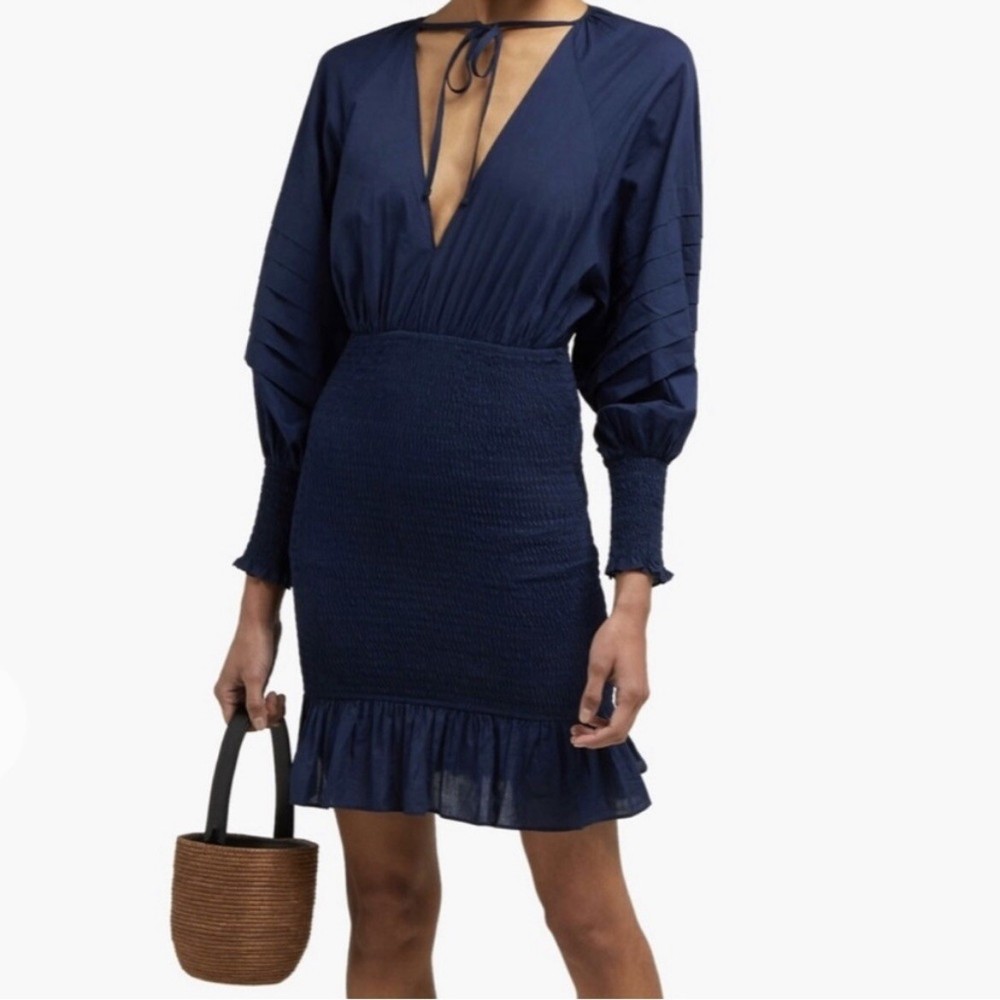 Rhode Resort Anya Smocked Mini Dress XS