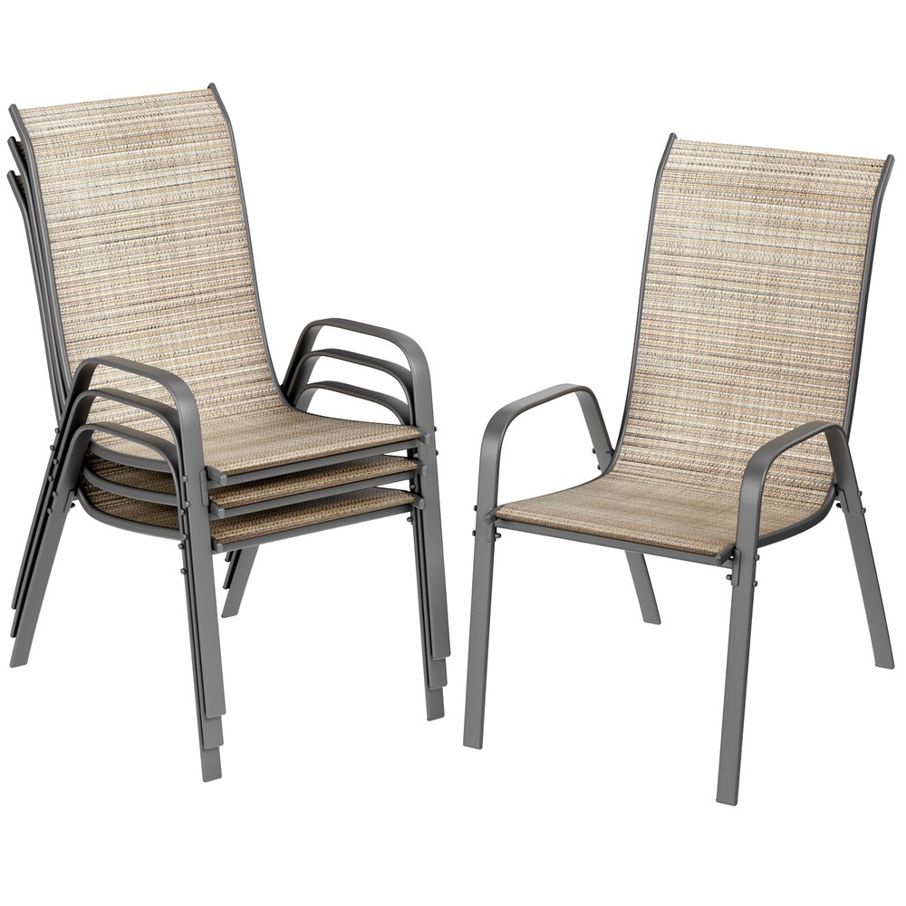 4-Piece Patio Dining Chair Set for Outdoor Garden Furniture