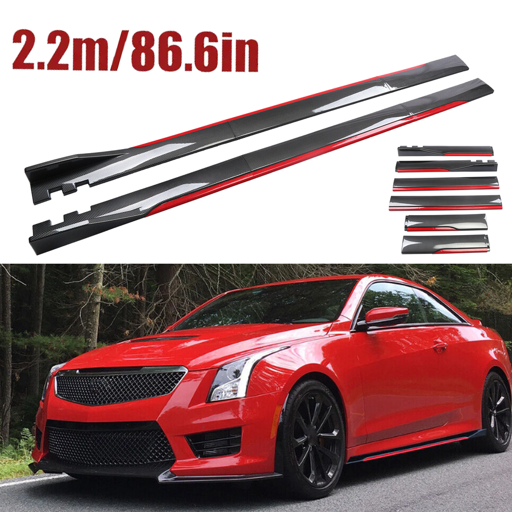 Carbon Fiber Side Skirt Extension Spoiler for Cadillac ATS 86.6 Inches