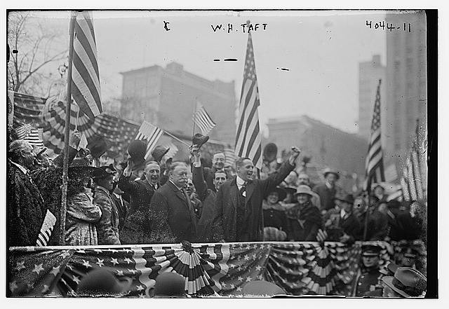 Photo:W H Taft New York City NY 1910s Parade Crowd American Flags
