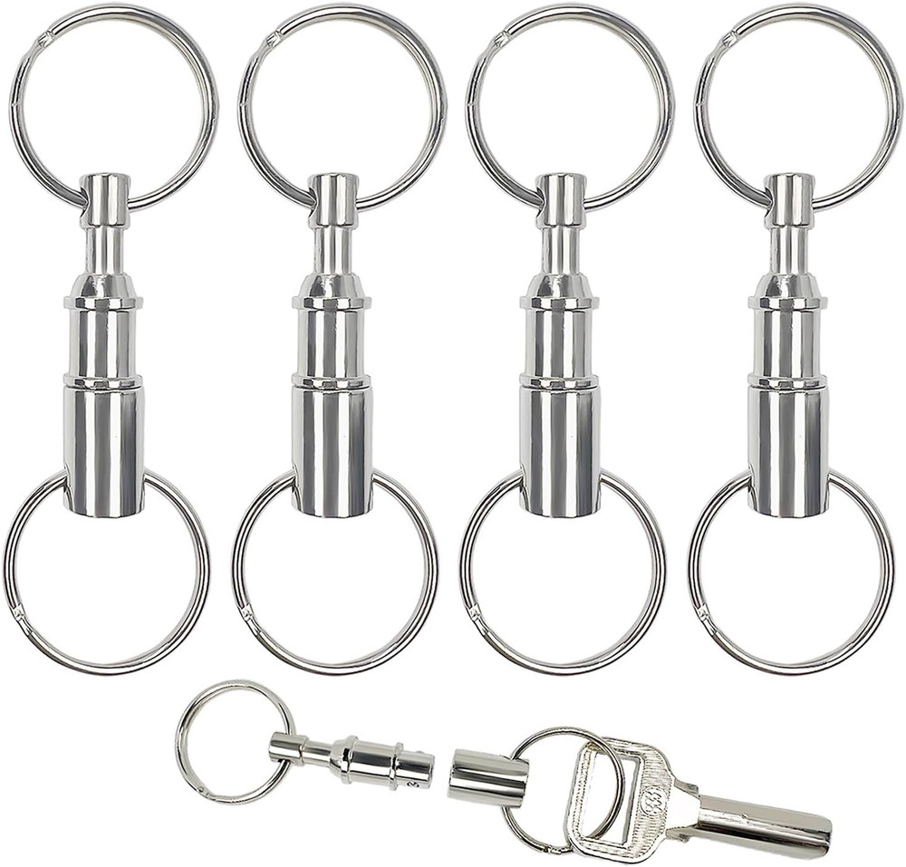 4 Pack Quick Release Keychain Detachable Pull Apart Keychain Dual Pull Apart Key