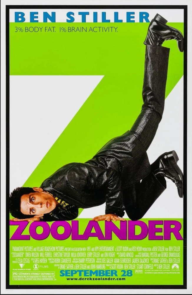 ZOOLANDER ORIGINAL DOUBLE-SIDED MOVIE THEATER POSTER 27