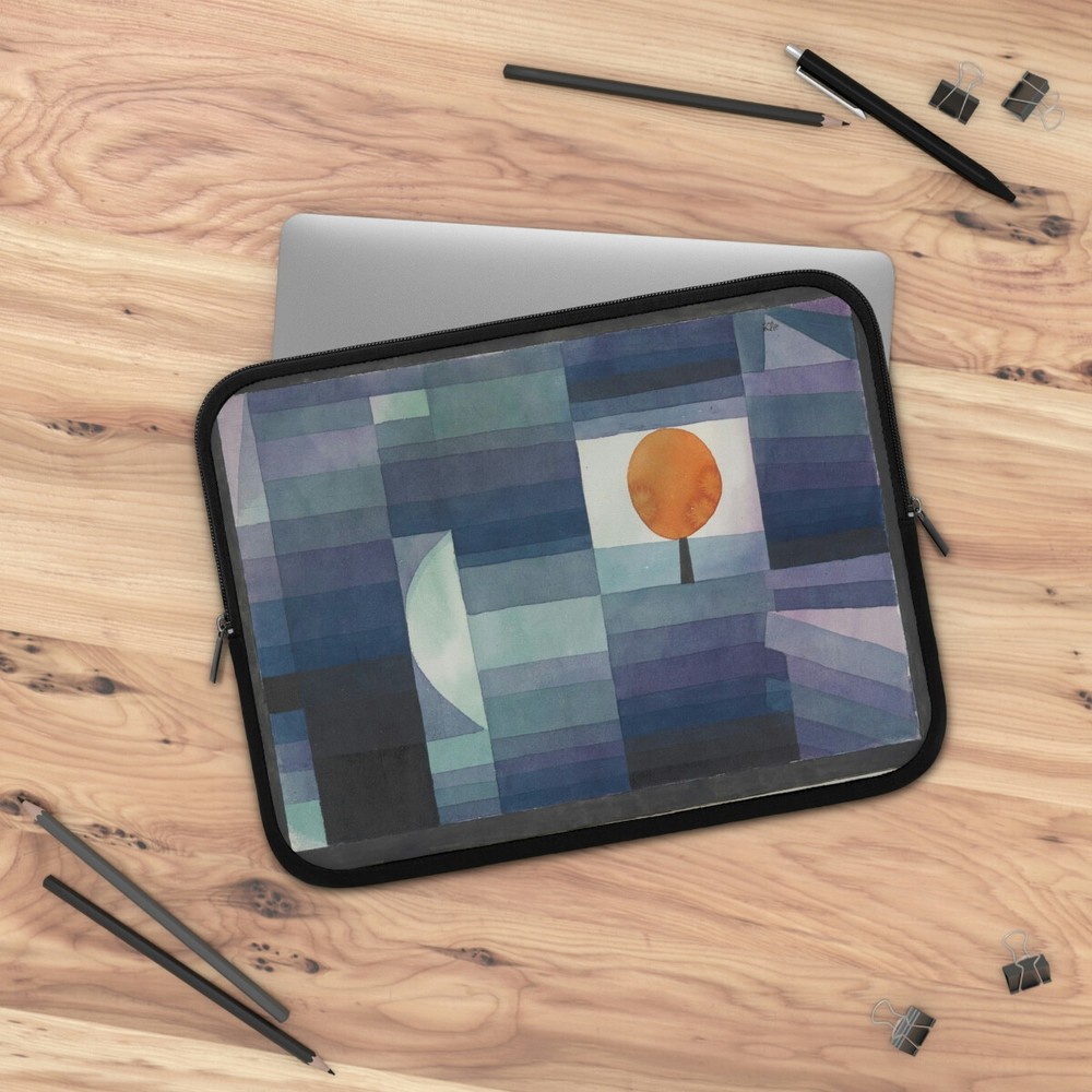 Abstract Art Blue Ombre Gradient with Orange Tree Neoprene 13