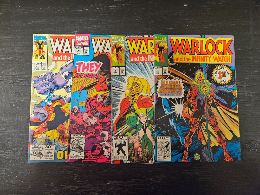 1992 Marvel Comics Lot (4) Warlock And The Infinity Watch #1 #2 #4 #5 High Grade
