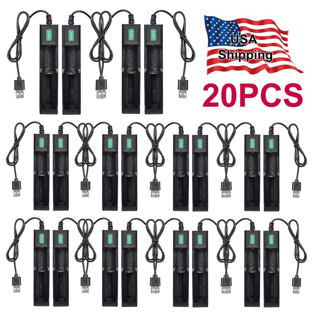 Universal 1-Slot Smart Charger for 3.7V Lithium 14500 16340 18500 26650 Batteries  