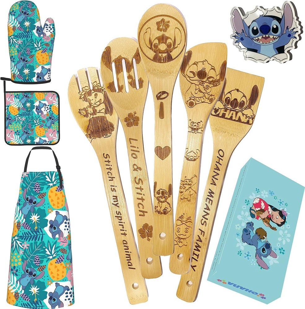 Stitch Kitchen Utensils Set Idea Utensil Wooden Spoons Set House Warming Wedd...