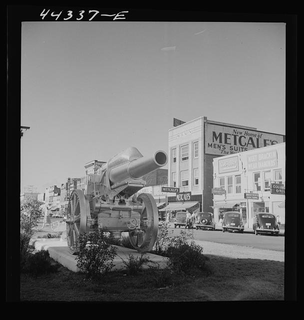 Columbus Georgia Main Street 1941 Civil War Cannon Metcalfe Storefronts