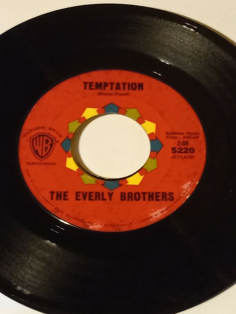 The Everly Brothers : Temptation / Stick With My Baby / 45 Rpm / Warner 5220