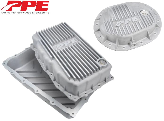 PPE Raw Deep Transmission Pan & Rear Diff Cover For 2020-2024 GM 3.0L Duramax