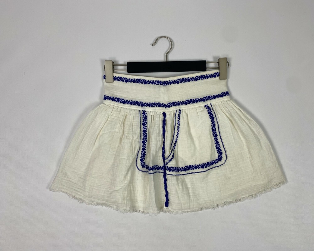 ISABEL MARANT ETOILE White Cotton A-Line Mini Skirt Size 34 FR