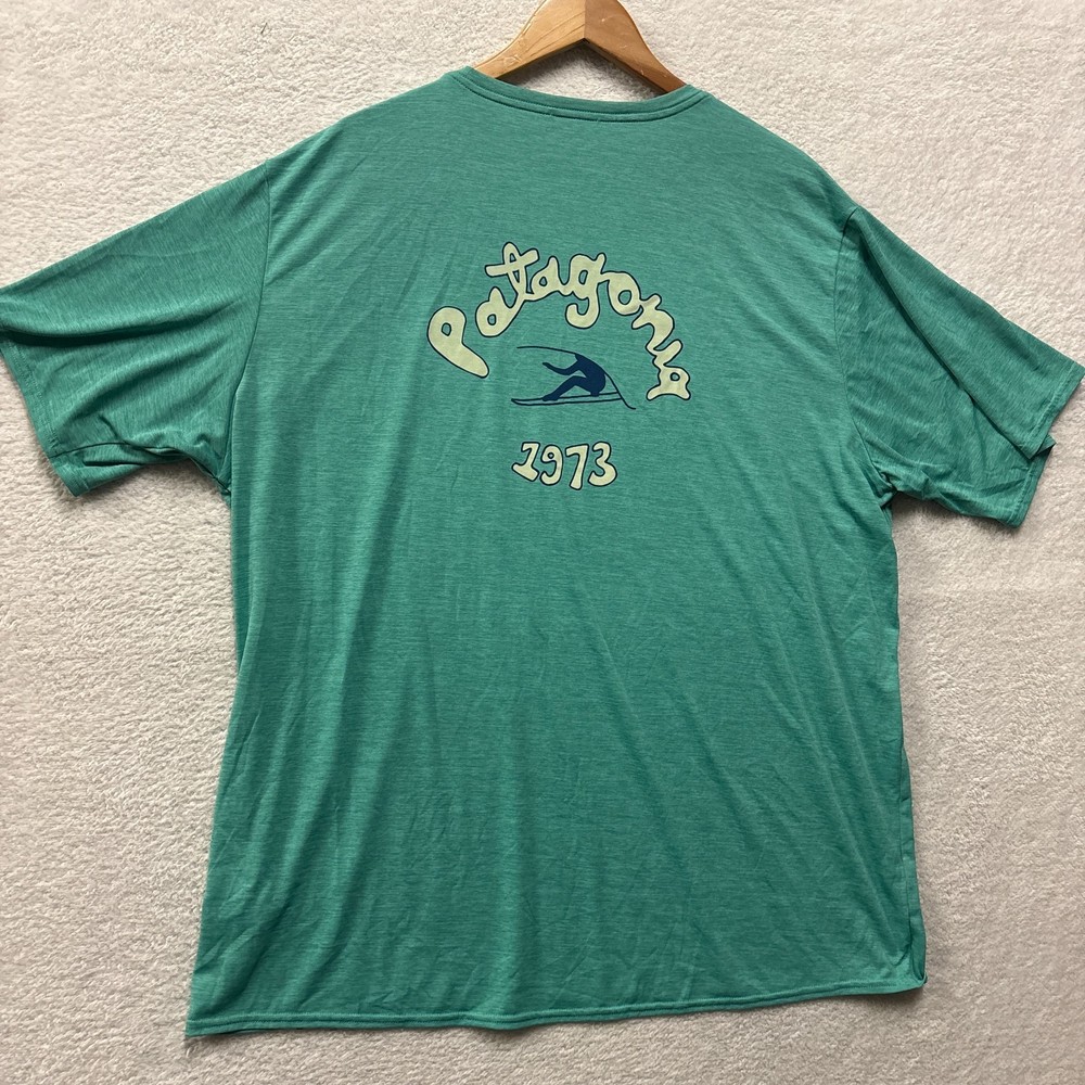 Patagonia Shirt Mens XXL Capilene Cool Daily Heather Green Surfing Short Sleeve