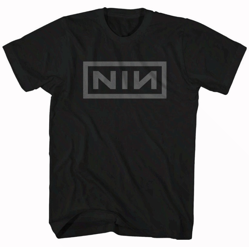 Nine Inch Nails Grey NIN Logo T Shirt Mens Rock Music Classic Band Tee New Black