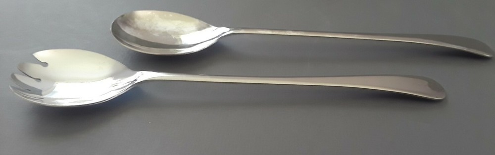 Vintage Silver Plate Fork & Spoon Salad Serving Set. Sheffield England.
