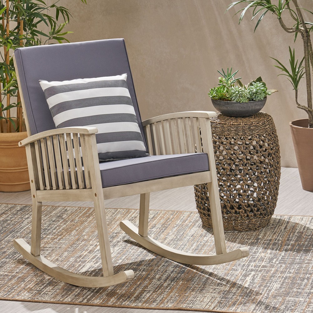 Acacia Wood Rocking Chair for Stylish Comfortable Relaxation