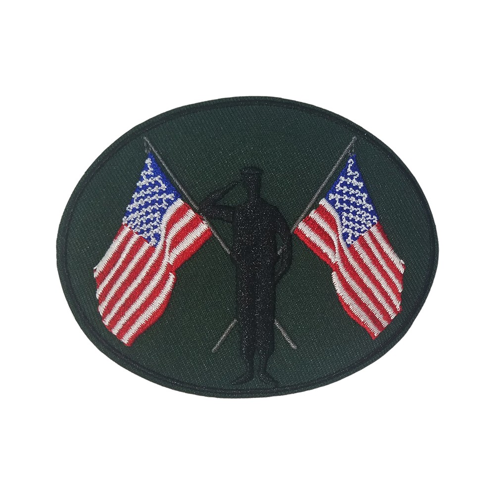 Military Soldier Patch Embroidered Iron-On Applique Veteran Active Duty Gift