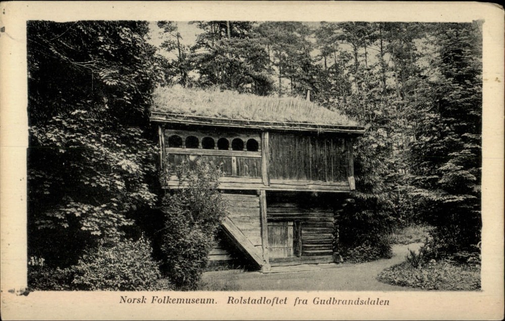 Roldstadloftet Norwegian Folk Museum Oslo Norway vintage postcard s917