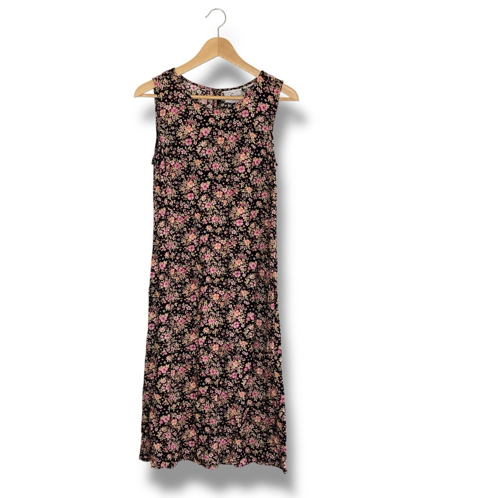 VTG 90s Studio Ease Dress Womens 8P Ditsy Floral Grunge A Line Midi Dress