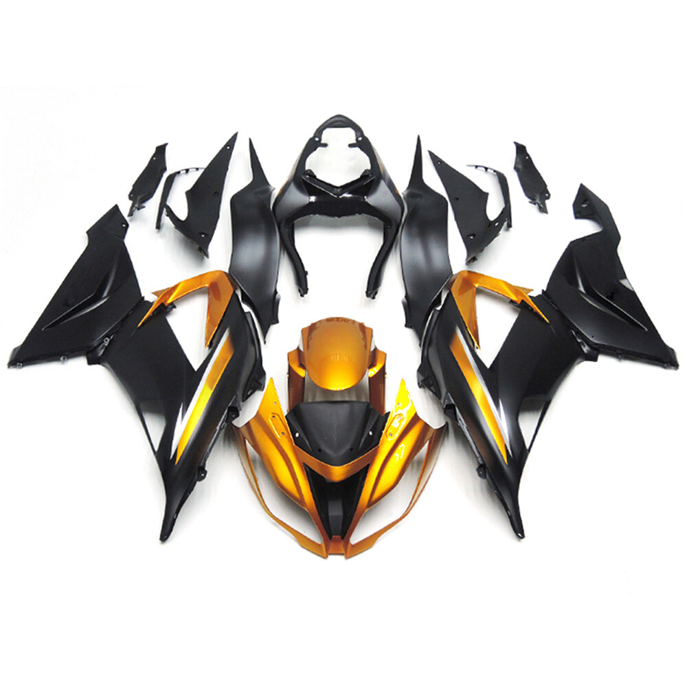 Gold Black Fairing Kit for 2013-2018 Kawasaki Ninja ZX6R 636 Injection Bodywork