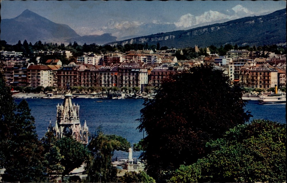 Monument Brunswick Geneva Switzerland vintage postcard w940