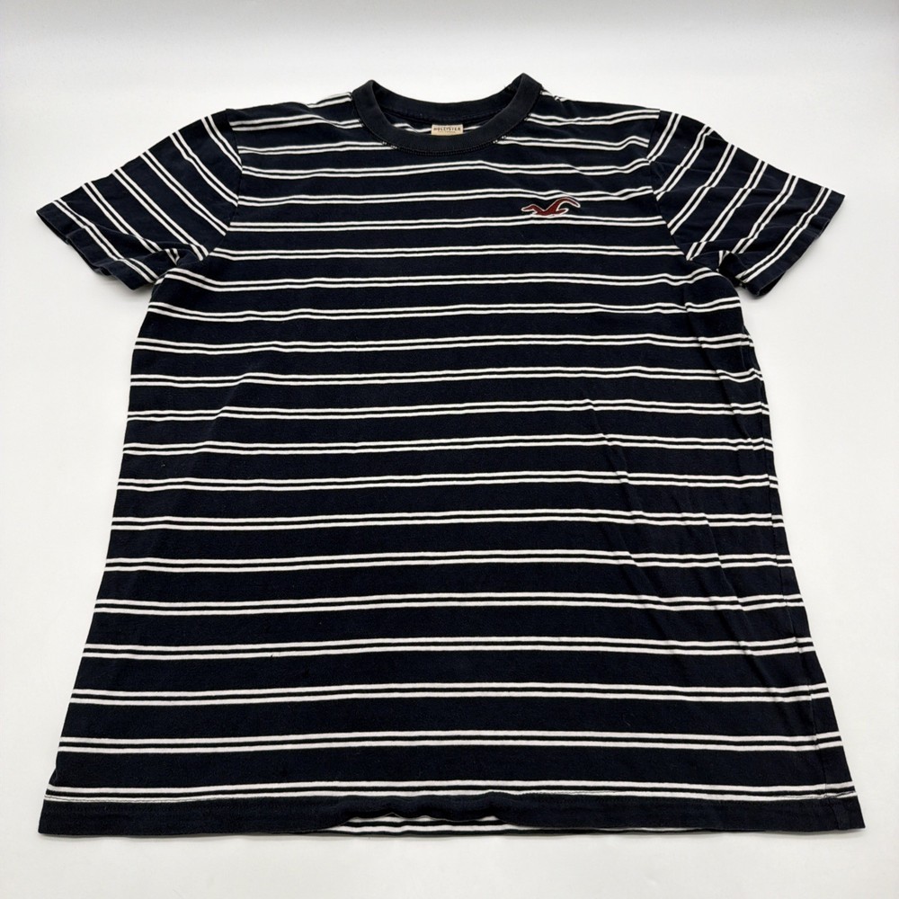 Hollister California T-shirt Men XL Striped Logo Embroidered.#41884