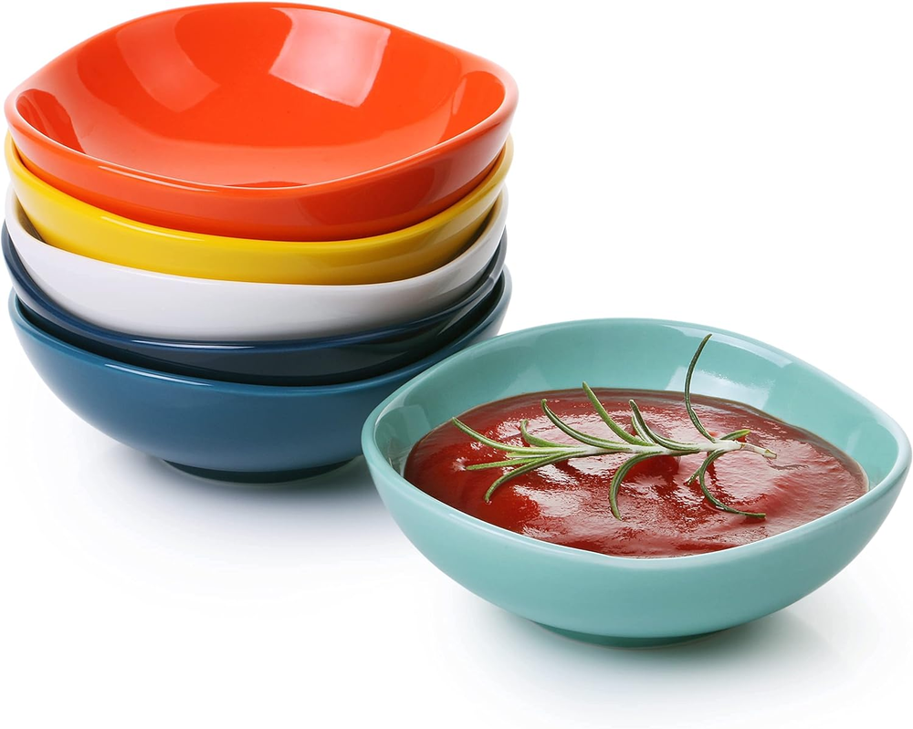 Btat- Dipping Bowls, 5 Oz, Set of 6, Colorful Bowls, Ceramic Dip Bowls, Sauce...