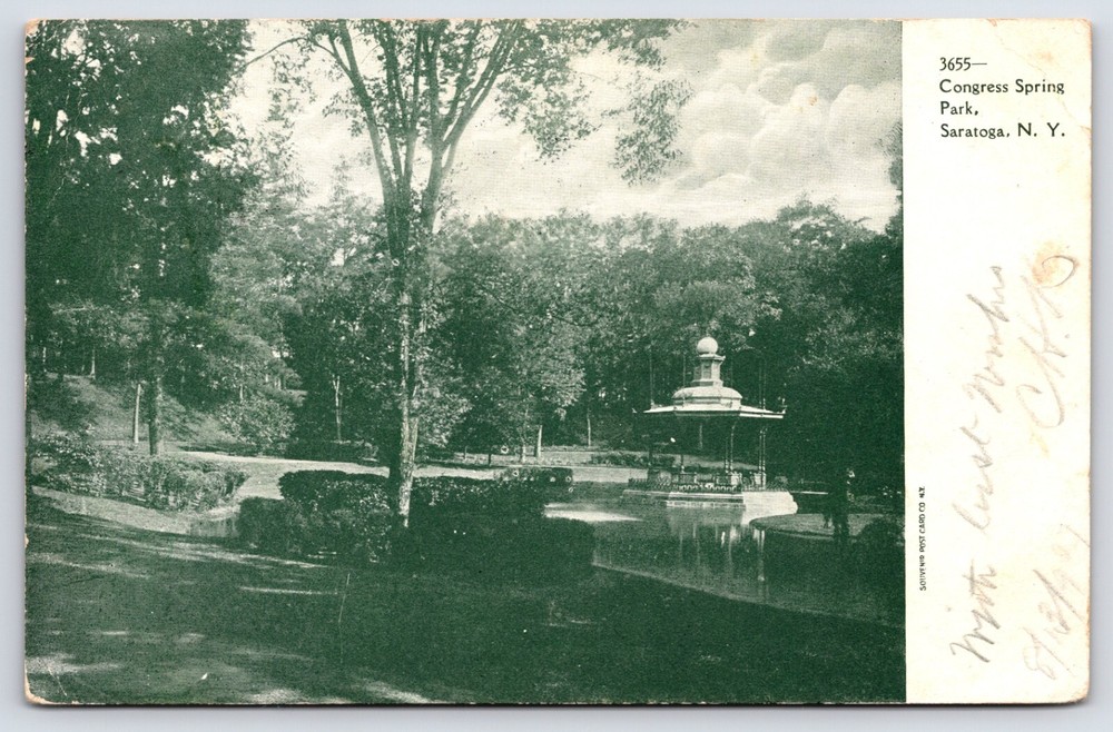 Saratoga New York Ny Congress Spring Park Antique Vintage Postcard 1907