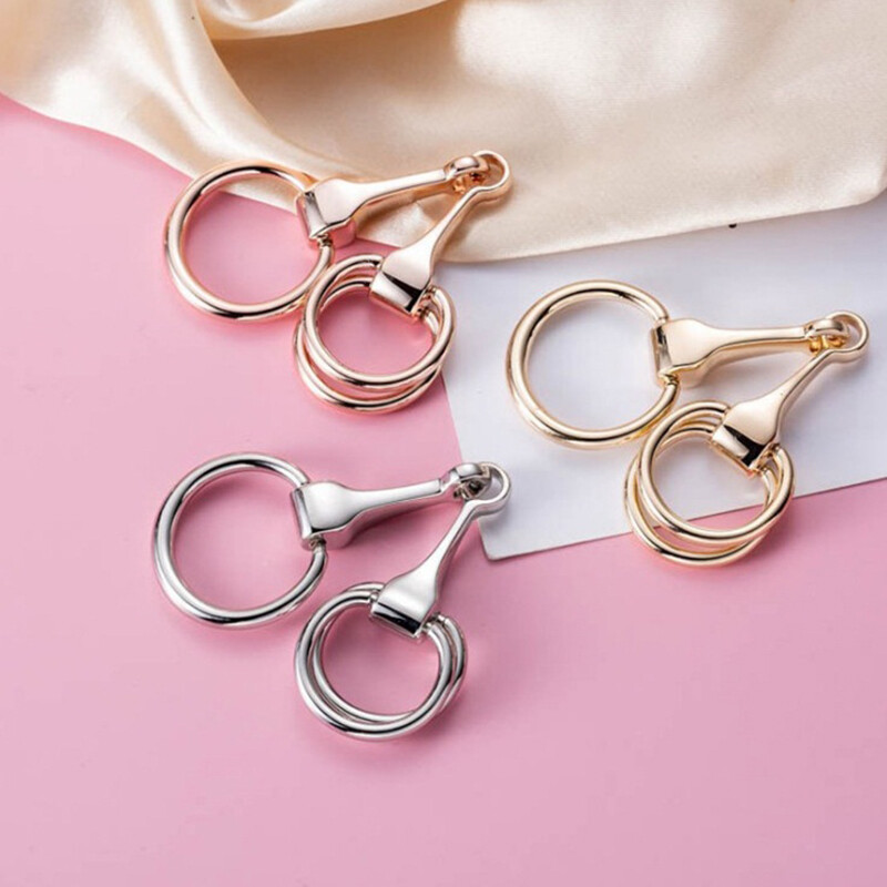 Women Silk Scarf Buckle Ring Brooch Elegant Joint Ring Clip Trendy Retro•