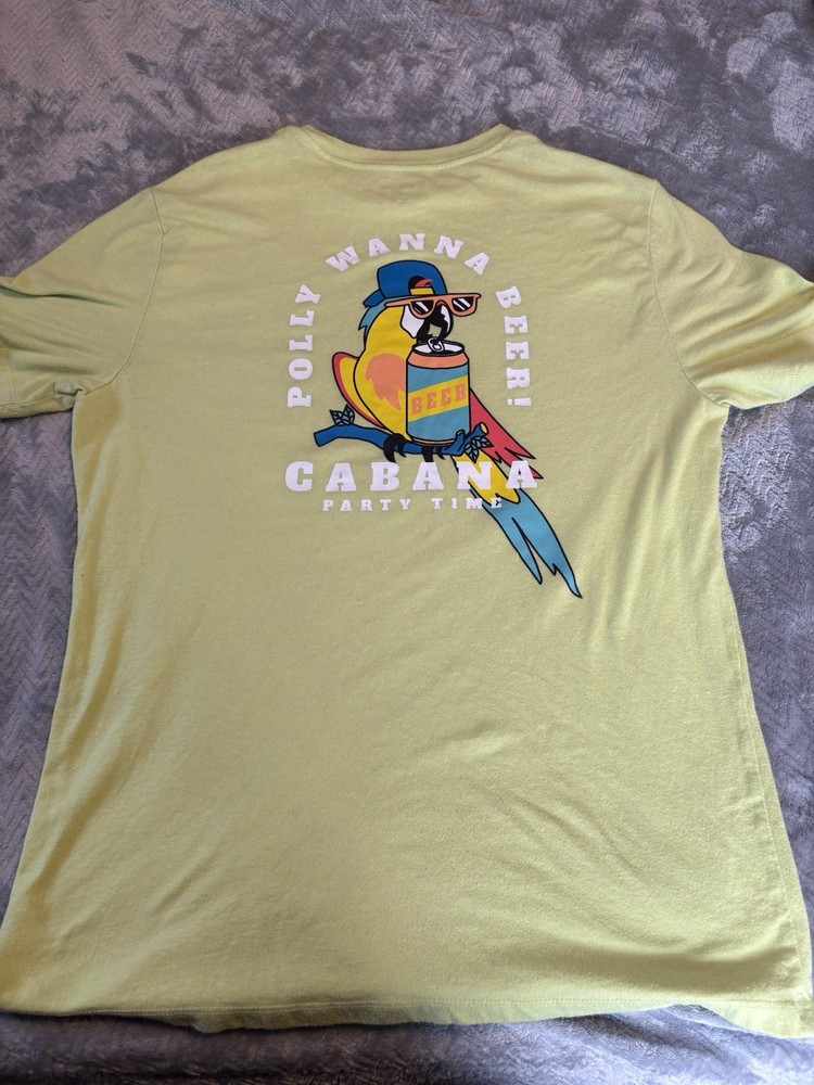 S Cabana By Crown Ivy Mens Yellow Polly Wanna Beer Graphic T Shirt